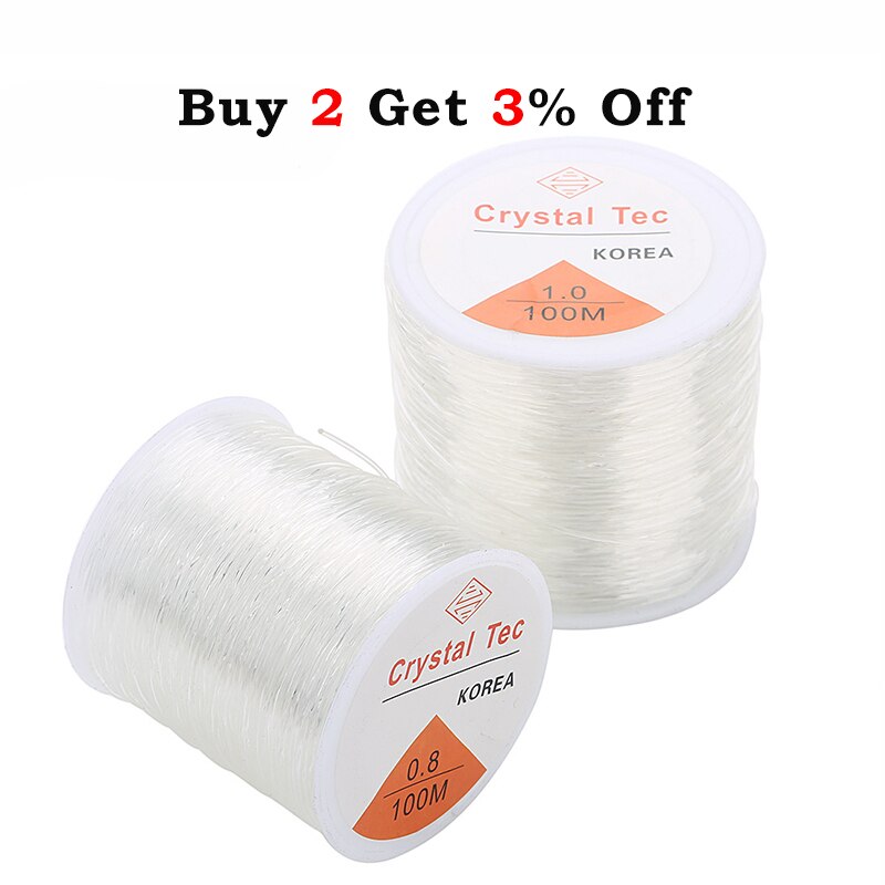 Strong Stretchy Elastic Ropes White Crystal String Cord 55/80/100m/roll Beading Wire Thread DIY Jewelry Bracelet Necklace Making