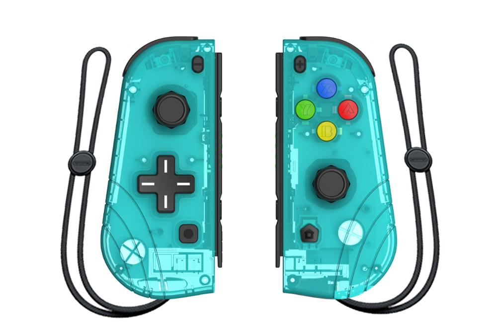 for Nintendo Switch Bluetooth Left & Right Wireless Controller 2 vibration six-axis somatosensory function one-click wake-up: Transparent green