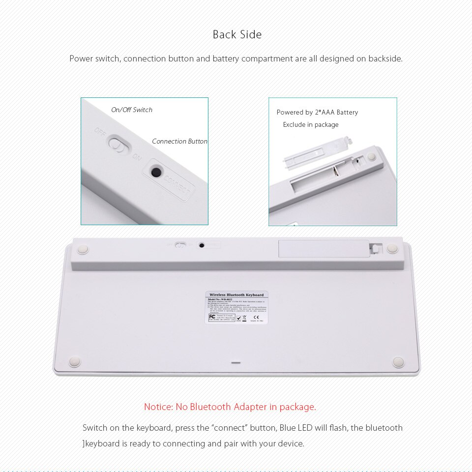 Engels Arabisch Mini Bluetooth Toetsenbord voor iPad Pro/Surface Pro/Tabletten Mini Draadloze Toetsenbord voor Windows/Android /IOS