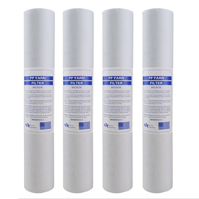4Pcs Water Purifier 20 Inch 5 Micrometre Sediment Water Filter Cartridge Pp Cotton Filter Water Filter System: Default Title