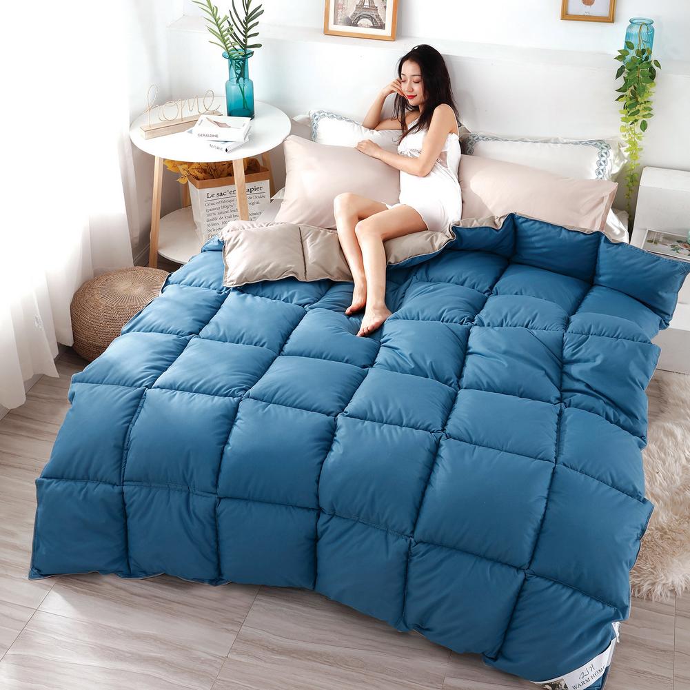 Pur coton vers le bas velours duvet d'oie couette hiver étudiant dortoir hôtel chambre couette vers le bas couette