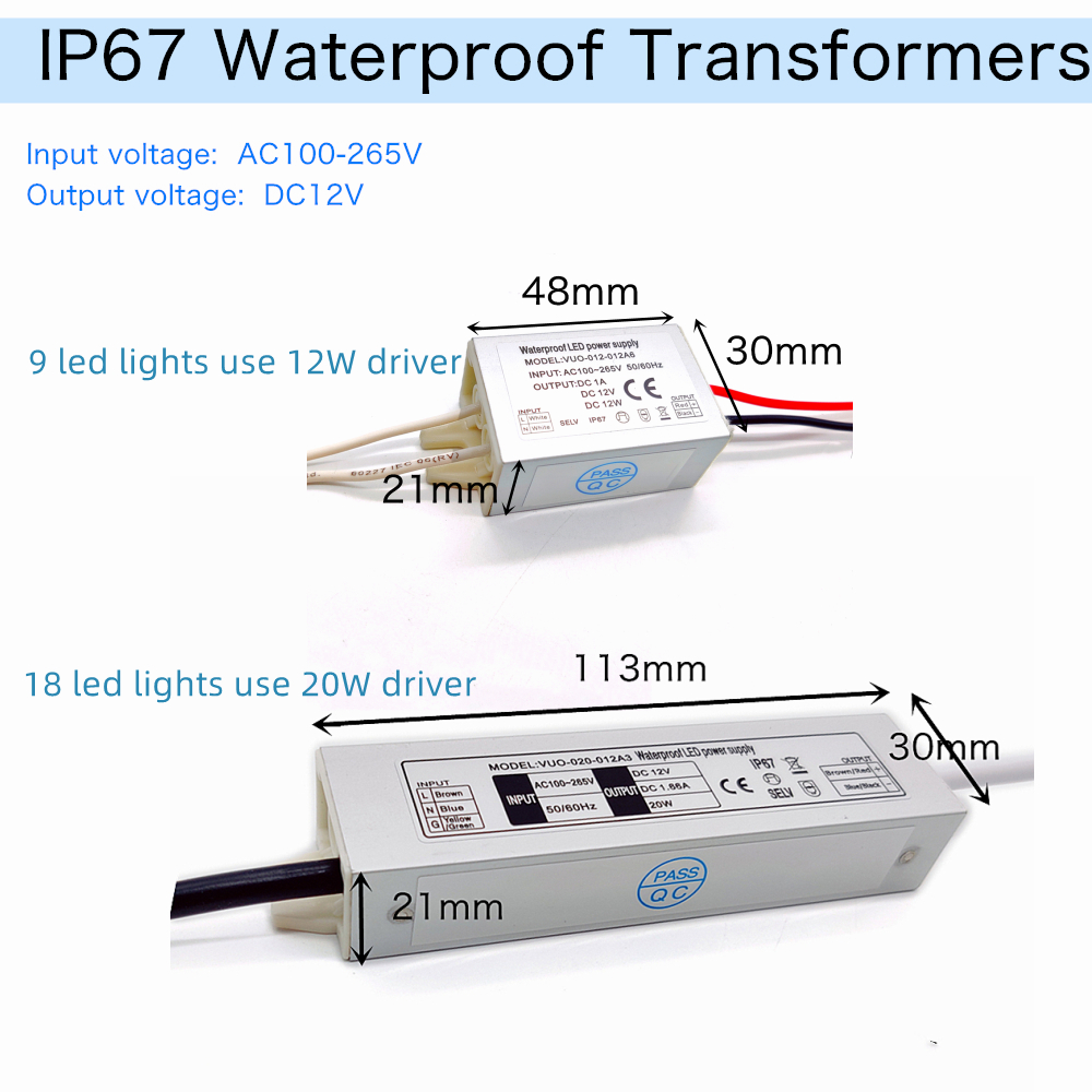 Mini foco de 1W IP65, 15mm, luces LED empotradas, luz empotrable de techo de 12V, lámpara de puntos para armario de escalera con transformador de 110V-220V