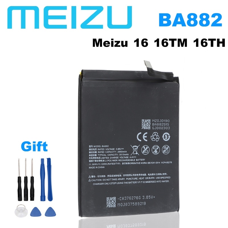Meizu 100% Originele 3010Mah BA882 Batterij Voor Meizu 16 16TM 16TH Telefoon Productie Batterij + Tracking nummer