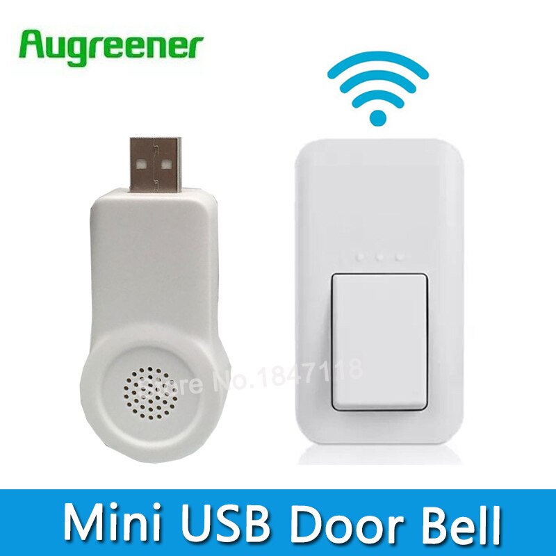 Mini Usb Geen Batterij Nodig Draadloze Deurbel 433 Mhz 38 Chimes Doorells Waterdicht Deurbel 220V Met 1 Knop + 1 Ontvanger