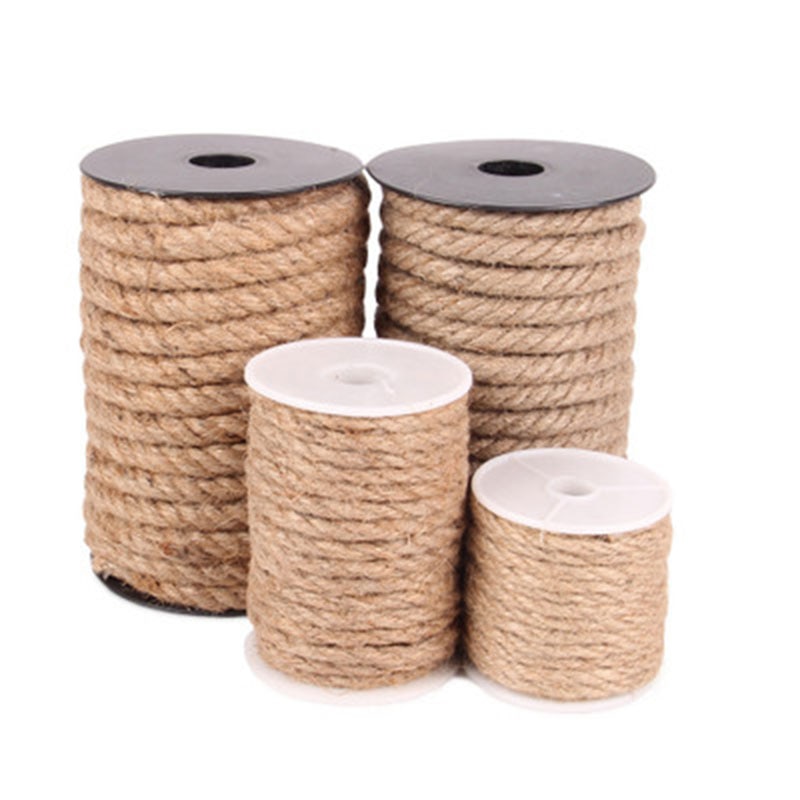 10m jute hampa rep garn snöre hantverkssmycken gör 4/6/8/10mm tjocka för boxpackning eller gör-det-själv-dekoration