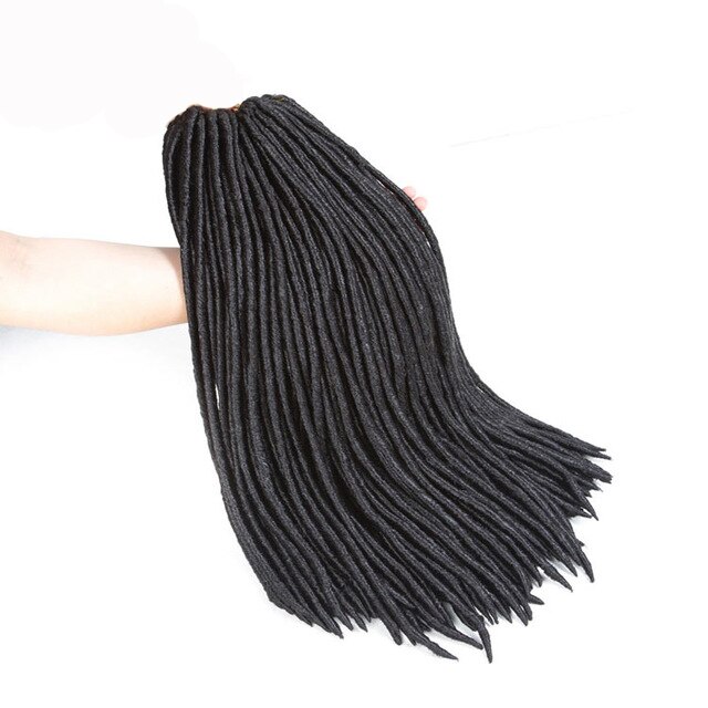 Youngther Crochet Braids Locks Straight Faux Locs Crochet Hair Extensions Synthetic Braiding Hair Black Colors For Women: 2