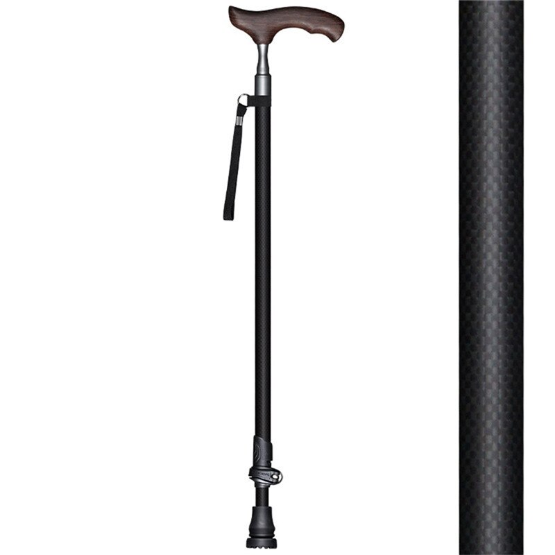 Ultraleichte Kohlenstoff Faser Holz T Griff Ältere Stock gehen Für Stock Wandern nordisch gehen Pole Wandern Krücken Bar 219g: wie Bild