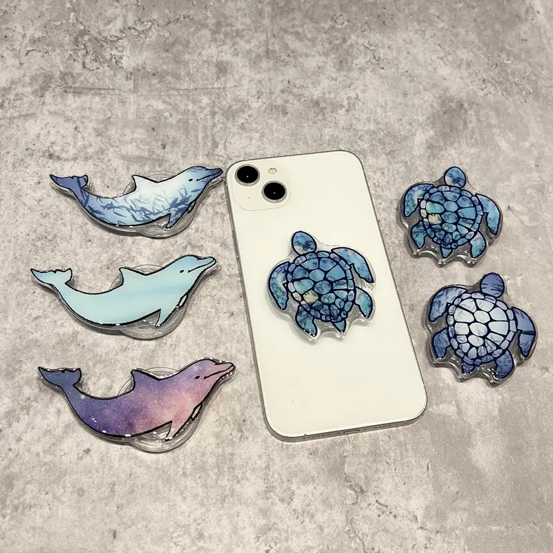Ins Zeeschildpad Paar Telefoon Griptok Grip Tok Houder Ring Cadeau Voor Iphone Accessoires Koreaanse Mooie Opvouwbare Telefoon Stand Houder