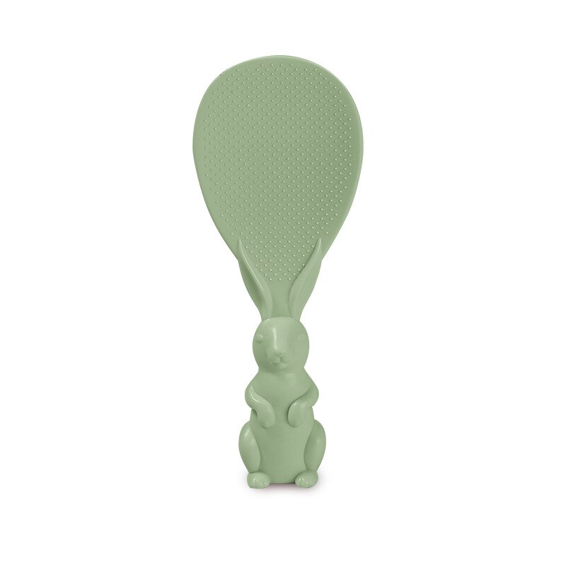 Leuke Vorm Pp Plastic Lepel Rijst Huishoudelijke Konijn Smiley Non-stick Rijst Lepel Keuken Items Creatieve Rijst Spatel Serveren lepel: green