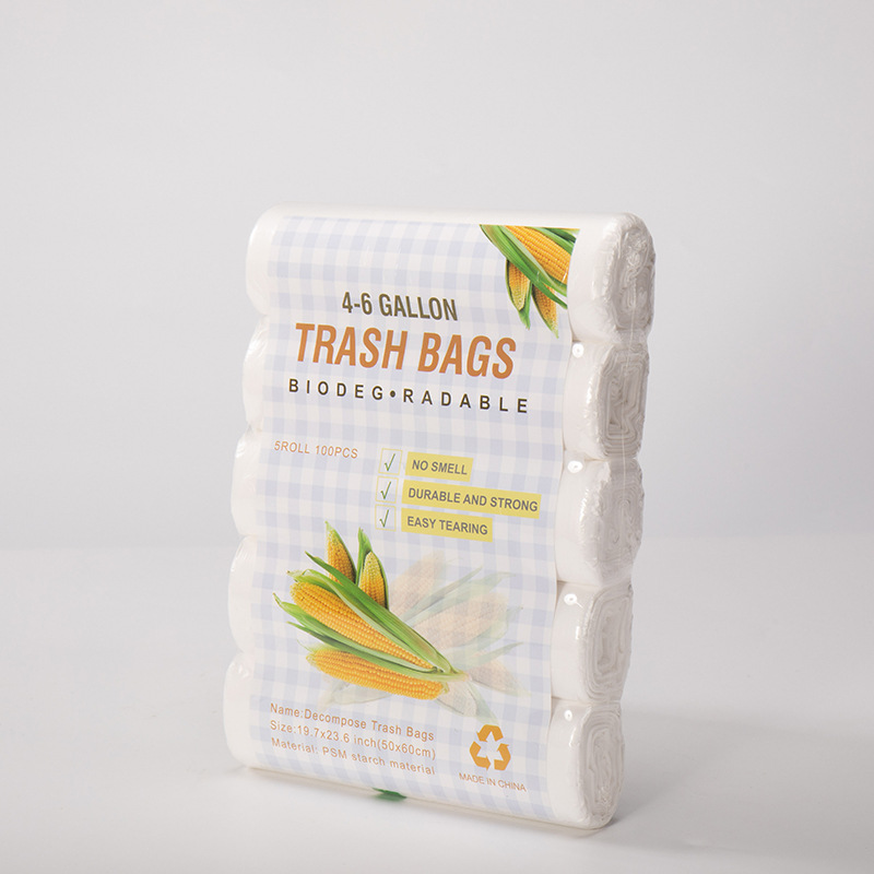 100pcs Biodegradable Garbage Bags Strong Compostable Trash Bags Wastebasket Liners for Kitchen Bathroom Office Use: Silver