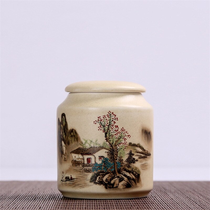Ceramic Tea Caddies Tea Can Chinese Kung Fu Canister Tea Set Accessories Storage Jar Food Container Home Office Teaware: E