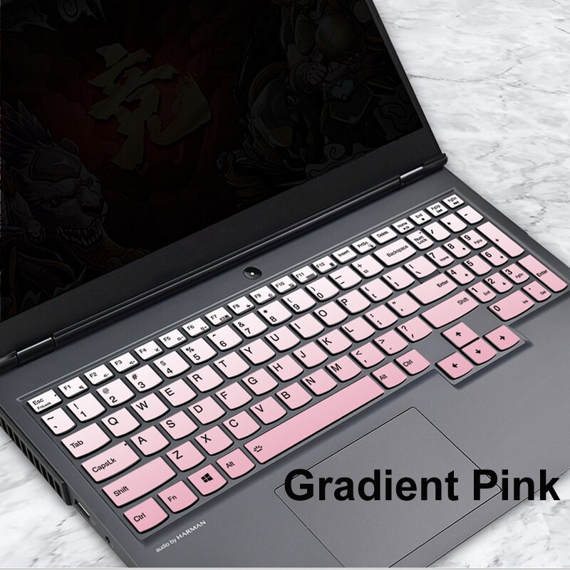 Unique Silicone Waterproof Cover Laptop Keyboards Skin For Lenovo Legion 15.6" R7000/Y7000/R7000P/Y7000P Keyboard Stickers: Gradient Pink