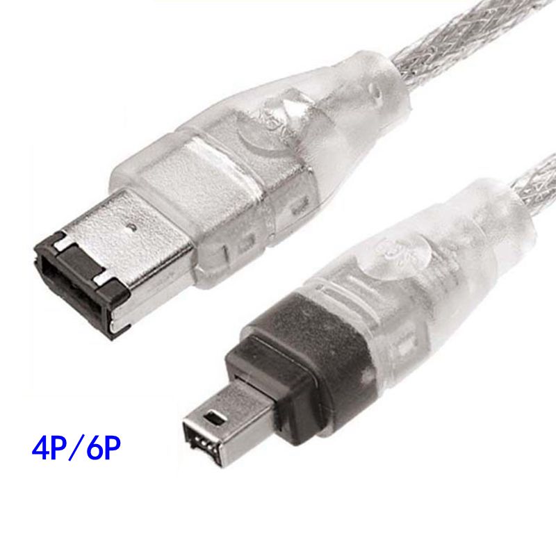 1394 Firewire USB naar 4p USB naar 1394 datakabel IEEE 1394 aansluitkabel Camera DV-acquisitiekaart: Black