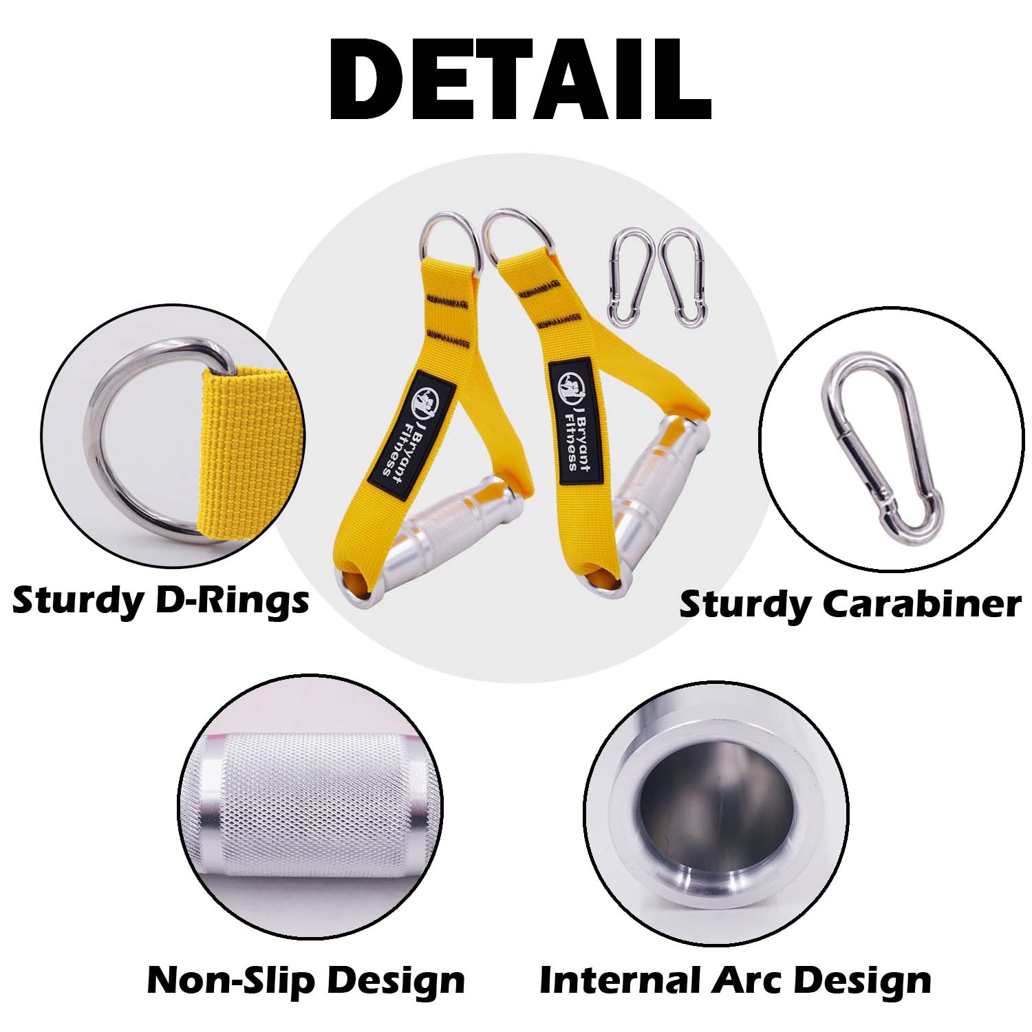 1 paio di impugnature per palestra in metallo resistente con gancio a D per fasce di resistenza per macchine a cavo tirare verso il basso attrezzature per il fitness a casa