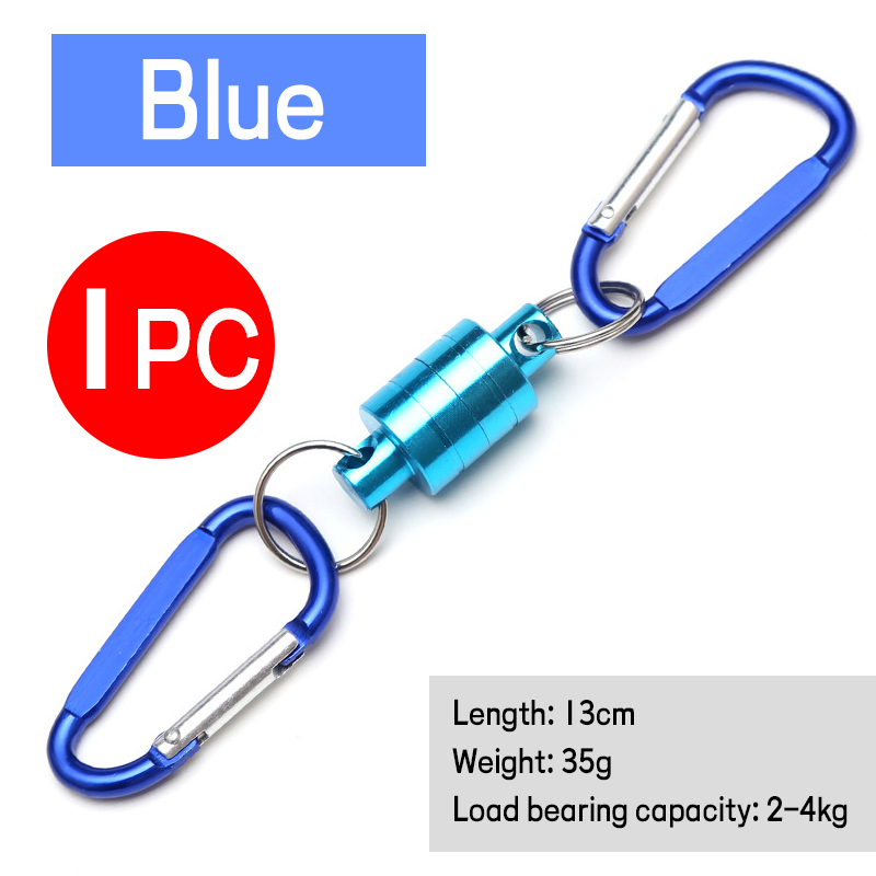 WIFREO – filet magnétique de pêche à la mouche, boucle magnétique, lanière à dégagement rapide, connecteur de terre, mousqueton, outil de pêche en plein air: 1pc B BLUE