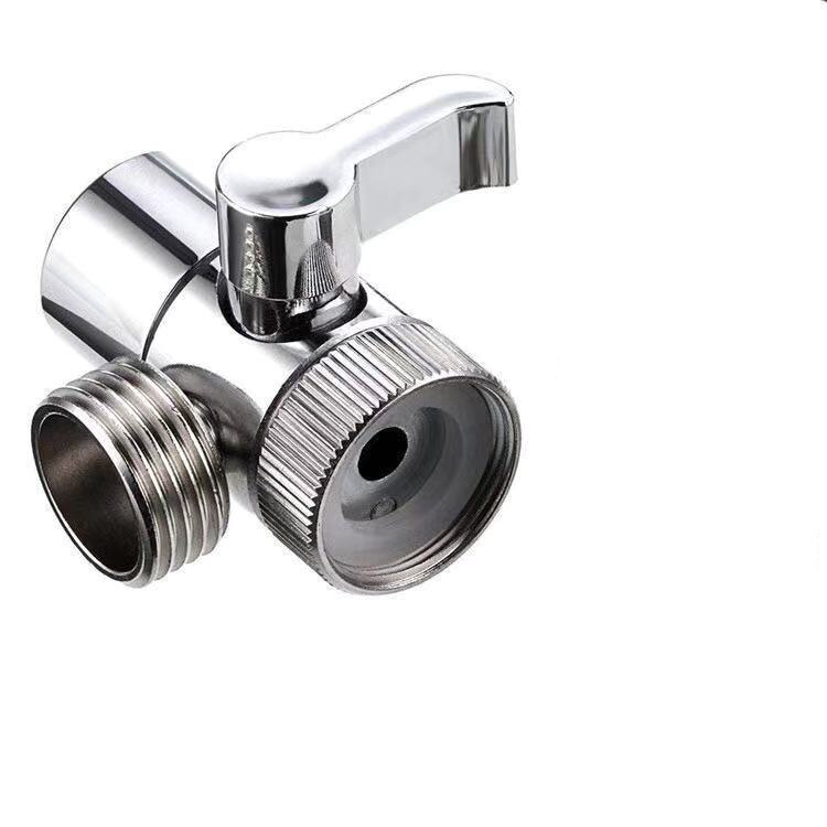 Toilet Washbasin Faucet Outlet Tee Bibcock Washing Machine Inlet Pipe T Adapter Garden Bathroom Water Distributor One In Two Out: Copper and plastic