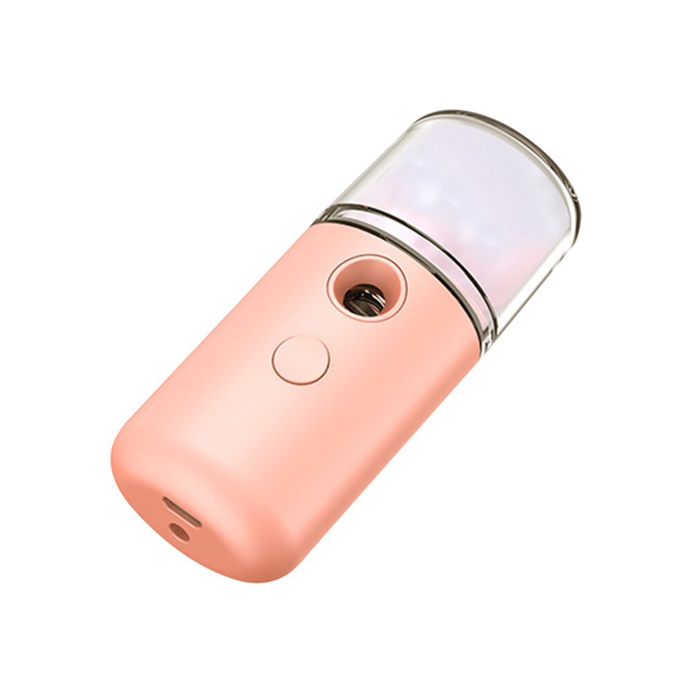 Mini Mist Sprayer Face Moisturizing Humidifier USB Rechargeable Hydrating Device portable small humidifier moisture facial skins: Pink