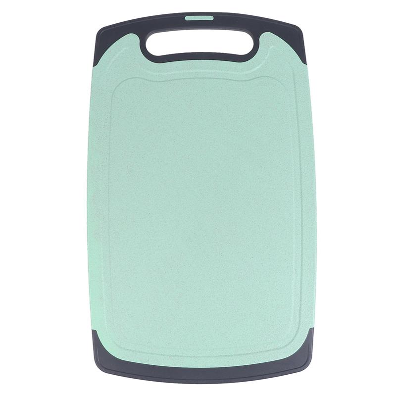 Lot de 2 planches à découper carrées en paille de blé, antibactériennes et anti-moisissure pour la cuisine (bleu + beige): Vert 32.5 x 20cm