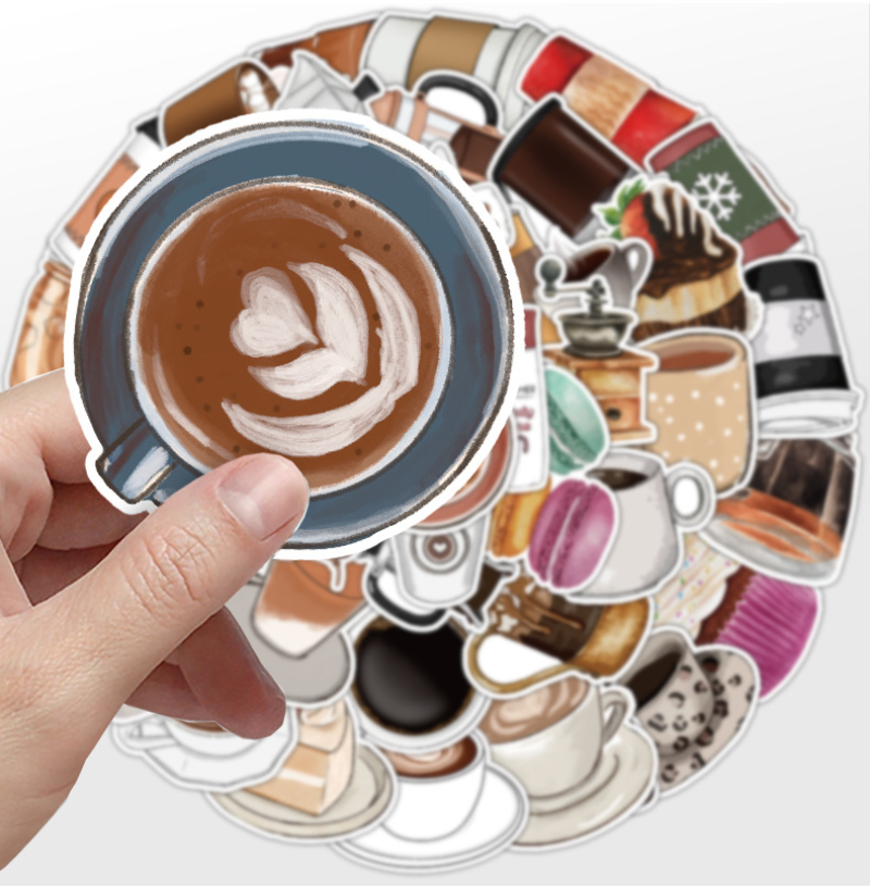 10/25/50pcs Coffee Drink Graffiti Stickers for DIY Scrapbook Suitcase Water Bottle Phone Laptop Guitar Car Skateboard