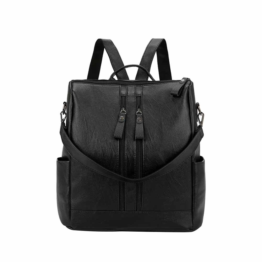 Woman Backpack Youth PU Leather Backpacks for Teenage Girls Female School Shoulder Bag: Default Title