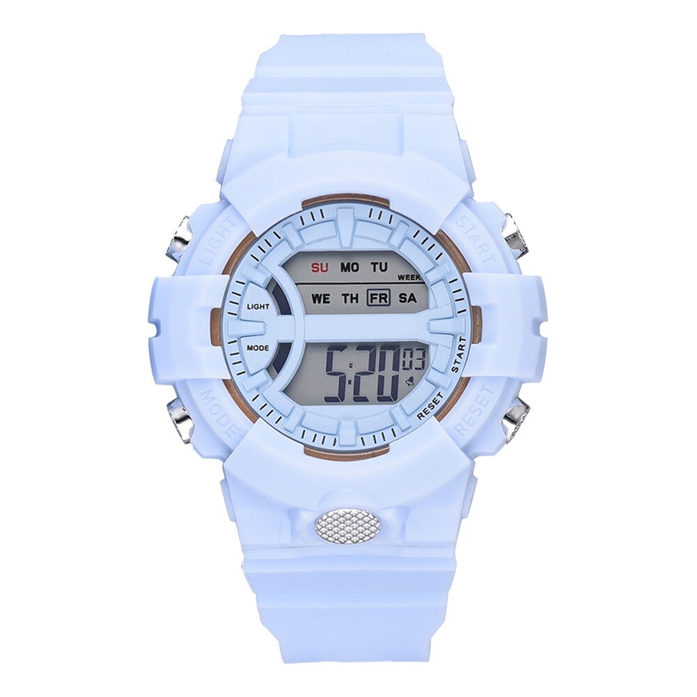 Digital Sports Watch LED Screen Large Face Electronic Simple Watch for Men Women Students H9: Sky Blue