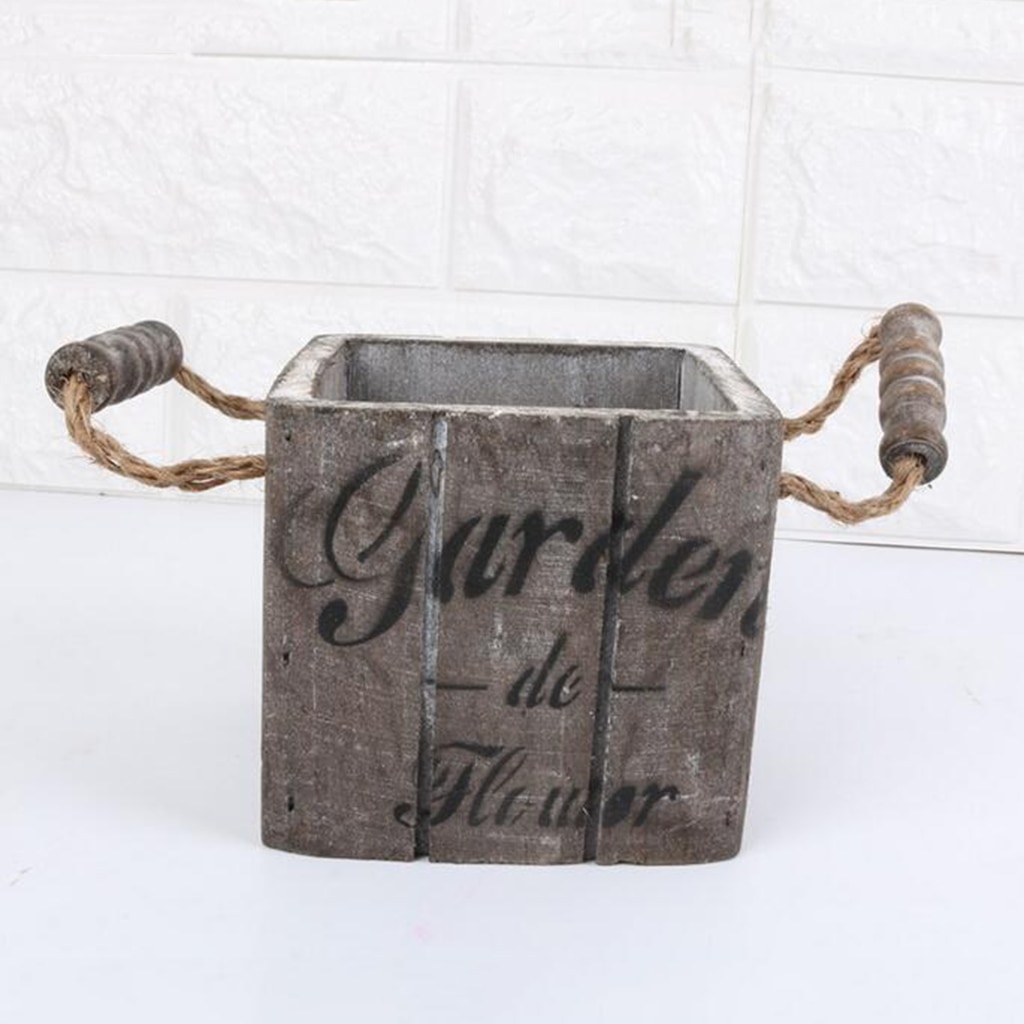 Vintage træ tønde planter potter træ have terrasse udendørs blomster plante