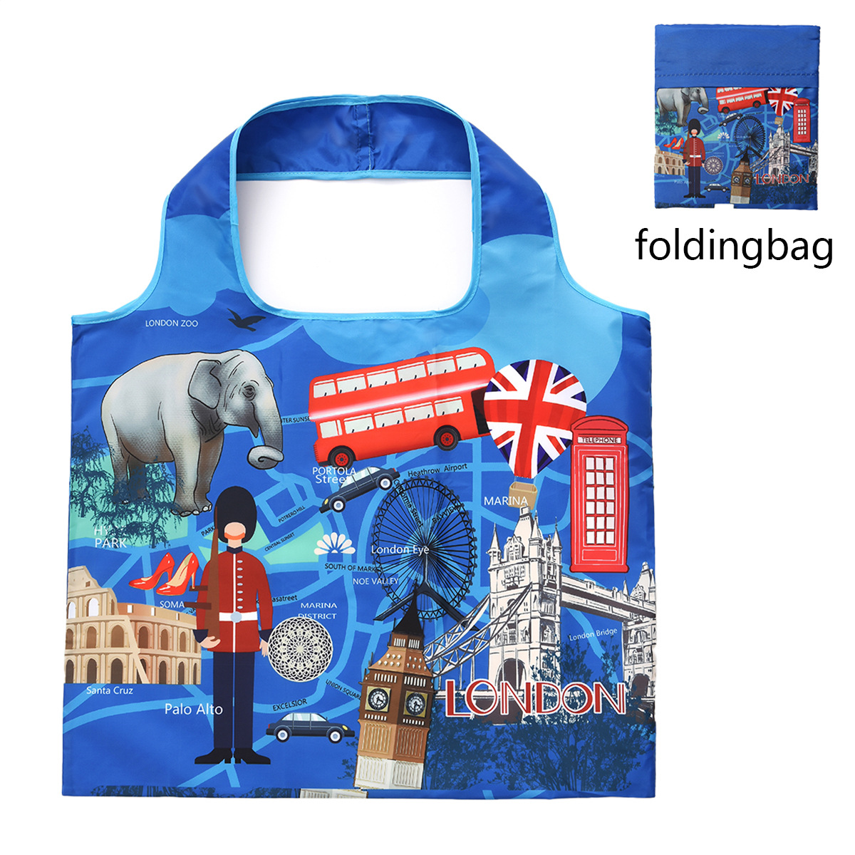 Van Gogh Hand Painted Oil Painting Shopping Bag Famous Painting Pattern Storage Bag Portable Foldable Travel Bag One Shoulder: Ivory