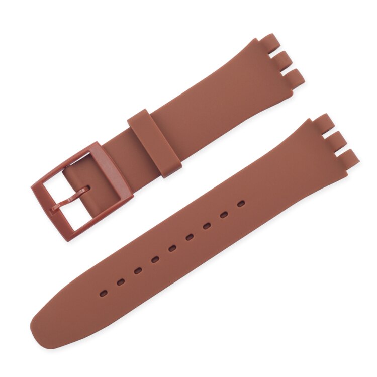 Silikon Strap 16mm 17mm 19mm 20mm für Swatch Uhr Band Weiche Gummi Ersatz Armband Handgelenk Armband zubehör für SWATCH: Beige / 19mm