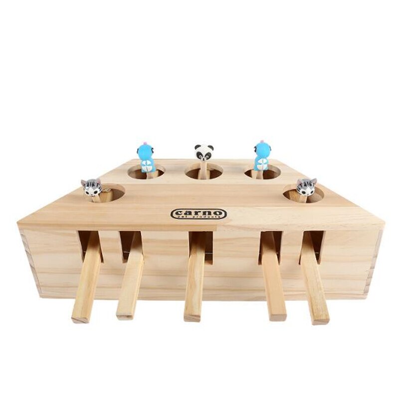 Wood cat hit gophers leker interaktiv fangst mus spill maskin erte katteleker whack-a-mouse katt teaser leker katt kjæledyrutstyr