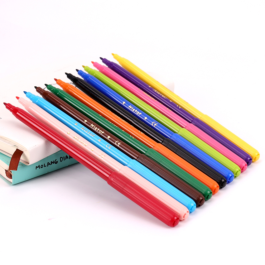 12PCS Fine Tip Aquarel Pennen Kinderen Speciale Inkt Art Schilderen Briefpapier School Student Schilderen Krijt Aquarel Pennen
