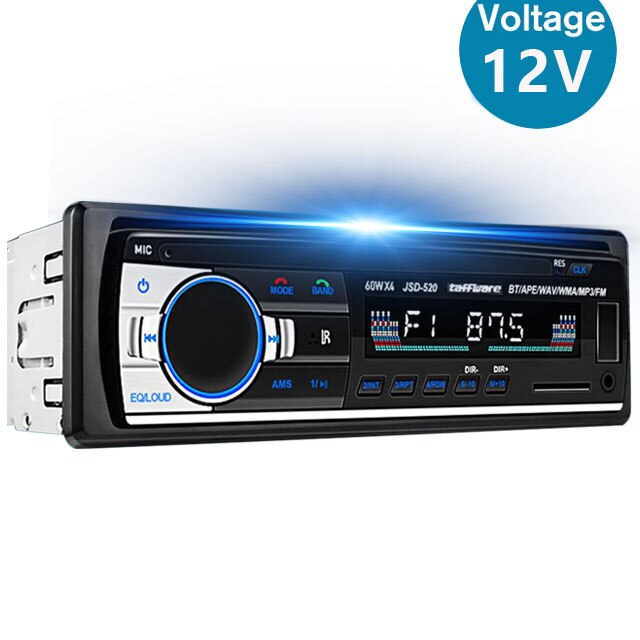 AMPrime Car Radio Bluetooth FM Stero Radio USB SD AUX Audio Player Auto Electronics Subwoofer In-Dash 1 DIN Autoradio ISO 12Pin: 12Pin  12V