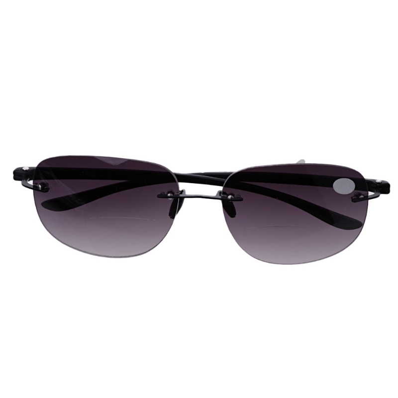 Gafas De Lectura Bifocales Semi-sin Montura - Metal, Bisagra De Resorte, +0.50 A +4.00 Aumento