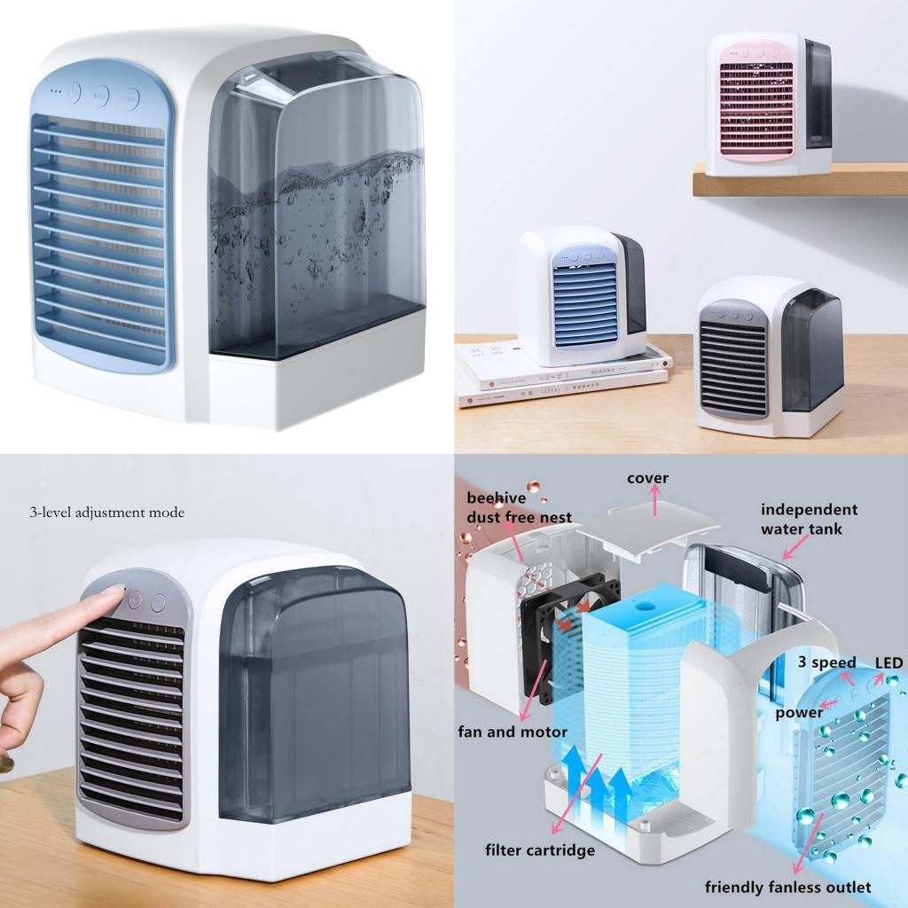 Portable Indoor Desktop Cooling Evaporative Cooler Air Cooler Fan w/ Water Tank