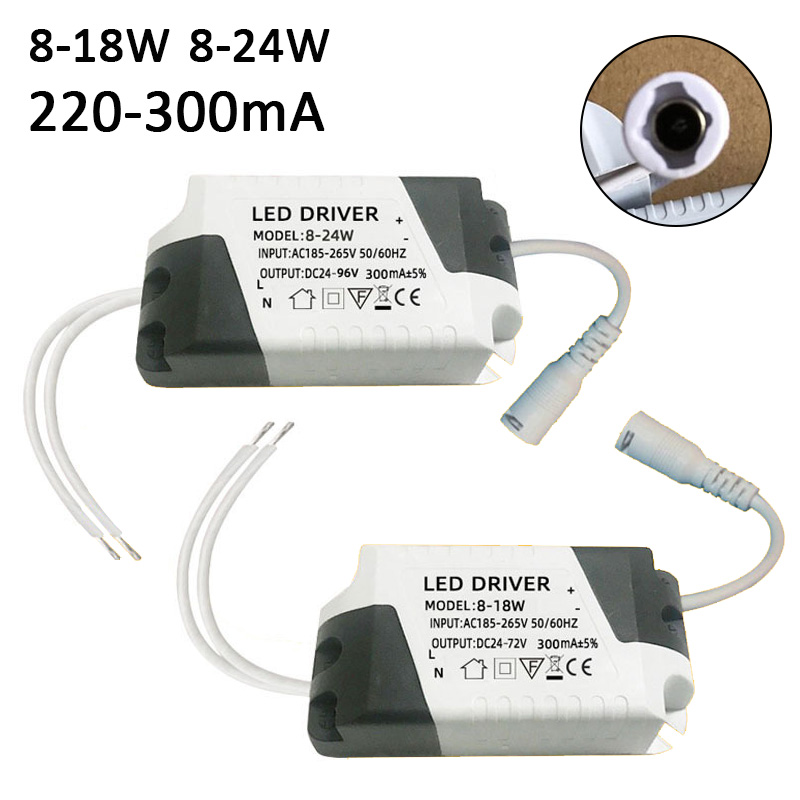 Controlador LED 9W 12W 15W 18W 24W 300mA Unidad de fuente de alimentación LED transformadores de iluminación para tira de lámpara LED iluminación empotrable de techo DC