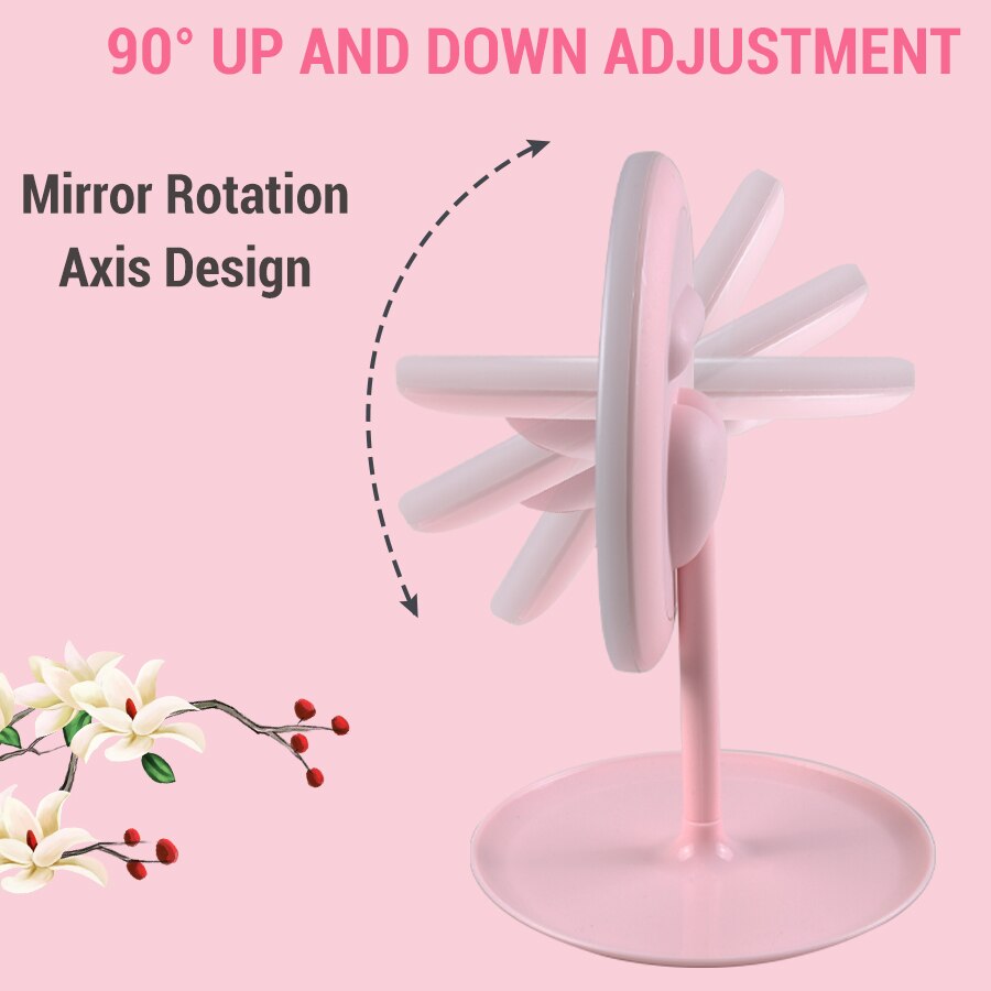 Makeup Mirror With Light Makeup Led Mirror Touch Screen Switch USB Rechargeable Mirror for Countertop Cosmetic Makeup