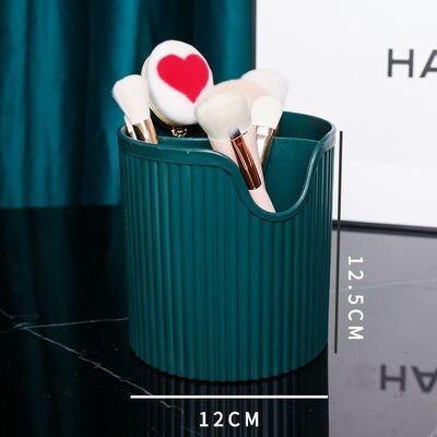 Organizador de maquillaje de estilo minimalista para mujer, caja de soporte para brochas de maquillaje, organizador de escritorio para el hogar, joyería, esmalte de uñas, cajón de maquillaje: Green