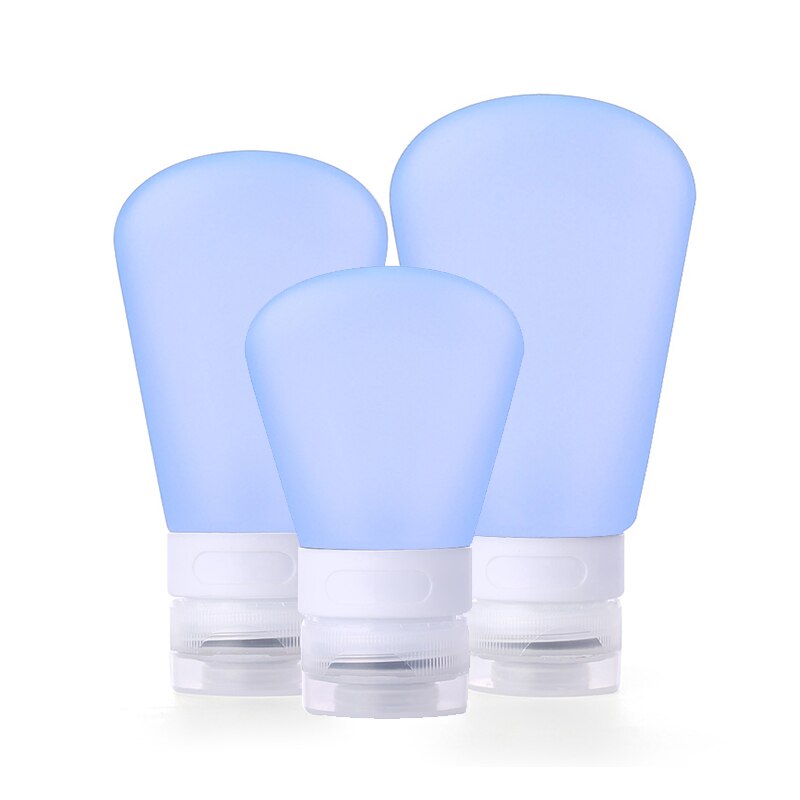 Outdoor travel portable shampoo shower gel silicone bottle cosmetic bottle Reusable Empty Boxes Home Travel Organizer Bottle: Blue / 60ml