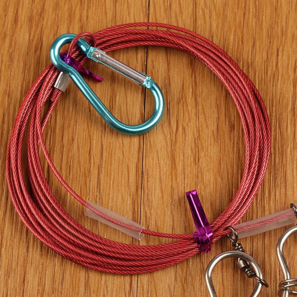 Verkoop 1pc 5 Snaps Rvs Touwen Float Vis Stringer Vissen Lock Vissen Touw voor Accessoires China Visgerei