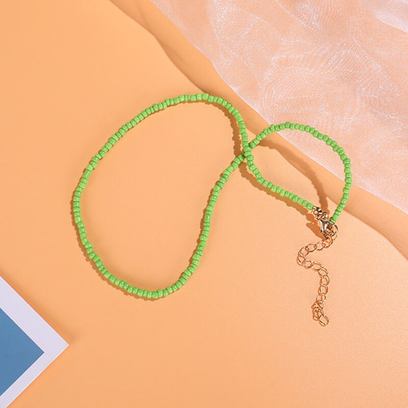 Boho Chic koraliki naszyjnik kobiety moda kolorowy łańcuszek na szyję czeski czarny Choker naszyjniki biżuteria Charms Party prezent 2021: NA187-7