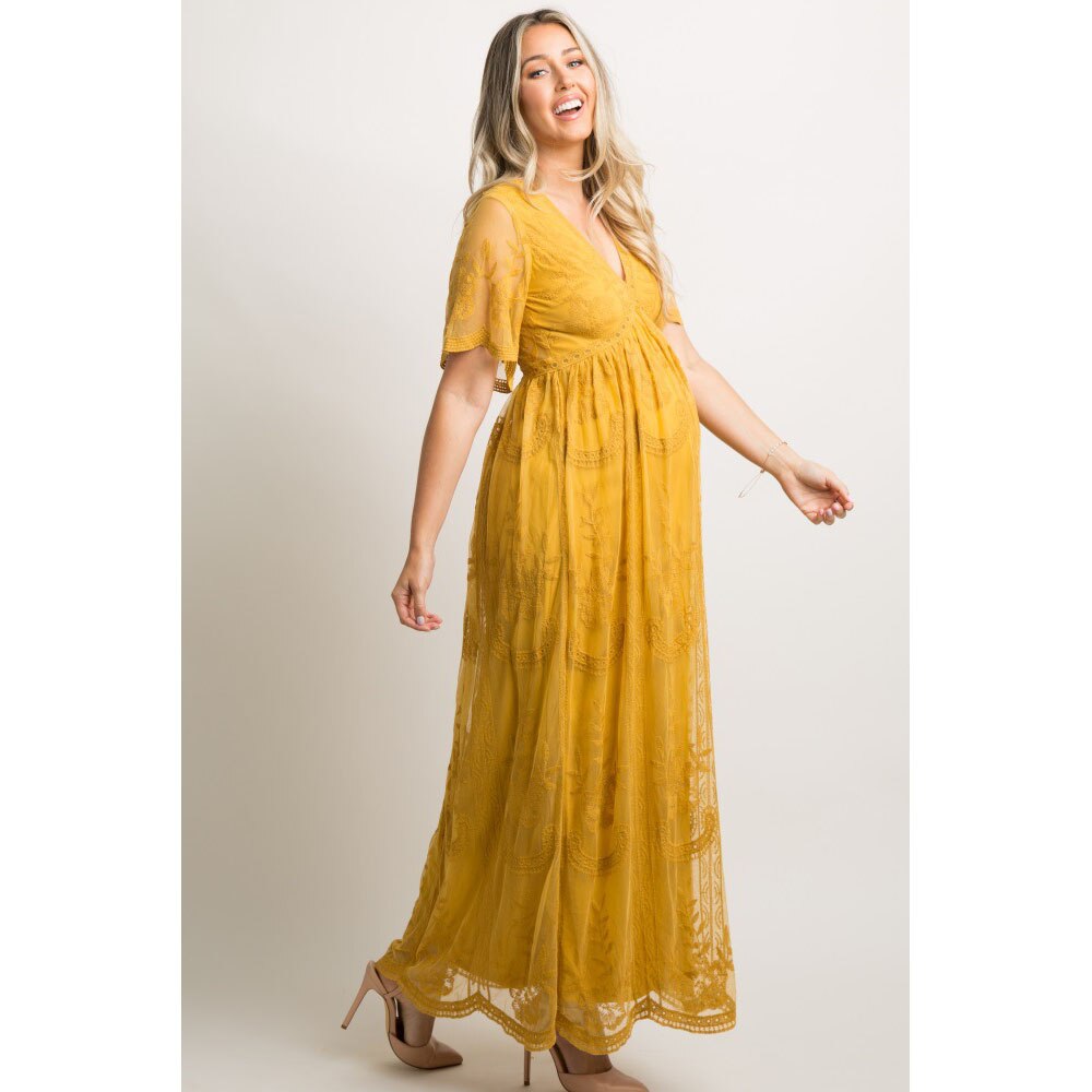 Summer Long Maternity Dresses For Photo Shoot Lace Maternity Photography Props Pregnancy Dresses Photography For Mother Wear