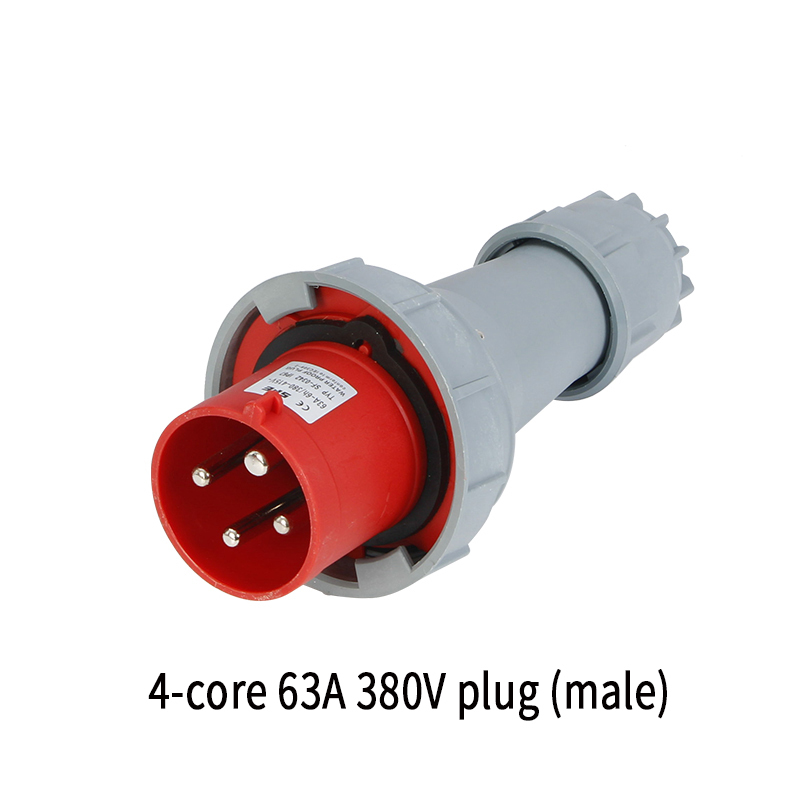IP67 waterproof industrial plug/dark socket 63A 3/4/5 core pin 220V/380V Male and female plug sockets: Ivory