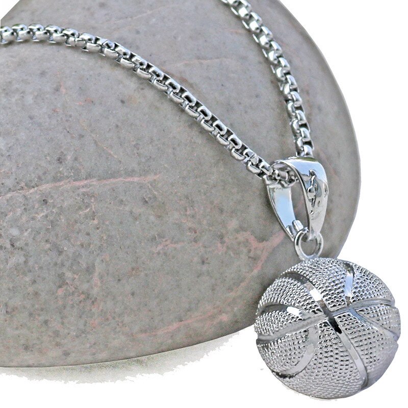 BUDROVKY Basketball Anhänger Halskette Edelstahl Kette Halskette Frauen Männer Sport Hüfte hüpfen Schmuck