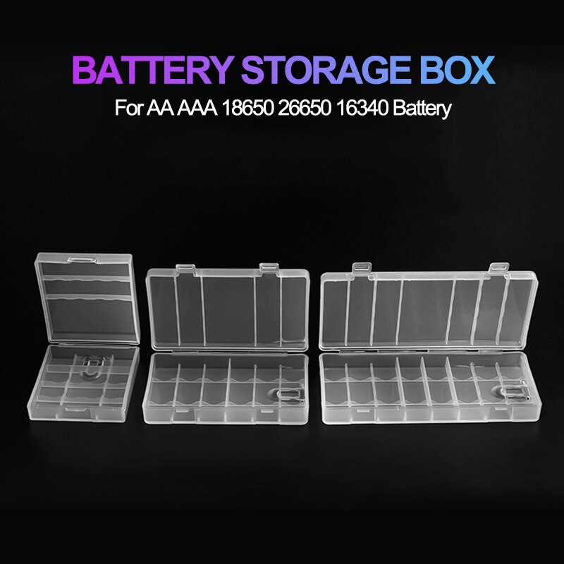 ALL IN Battery Case for 18650 26650 16340 Battery Holder Storage Box for 2 4 8 AA AAA Rechargeable Battery Container Organizer