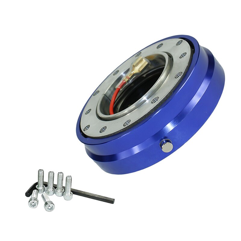 Hamsit Racing Modified Steering Wheel Thin Quick Release Device Kit 7 Color Accessories High-end Security anti-theft convenient: Blue