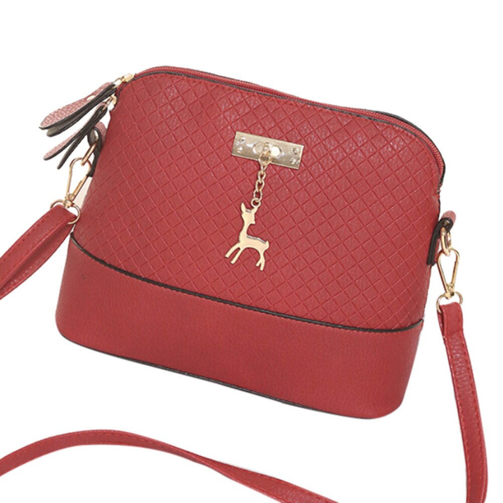 Sacos para mulheres 2020 com veado brinquedo forma concha saco mini sacos de ombro crossbody sacos para praia bolsa feminina: Vermelho
