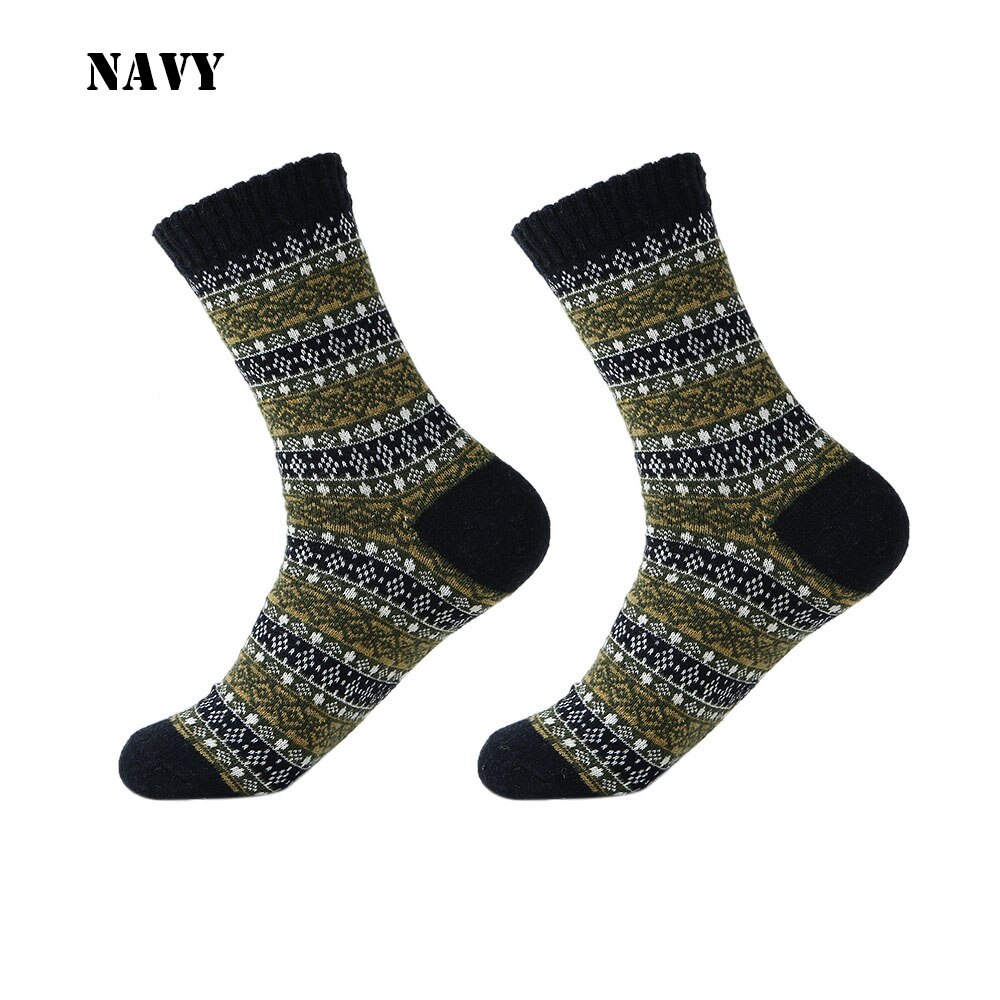 1 par herre harajuku stil bløde tykke kashmir afslappede sokker kanin uld blanding garn varm vinter behagelige sokker: Flåde