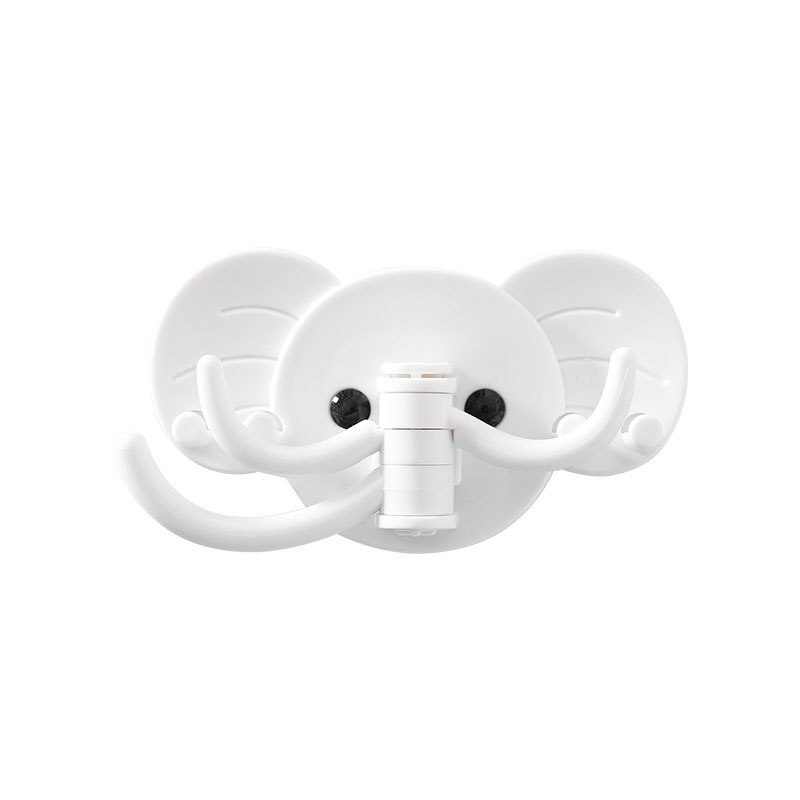 Self Adhesive Kitchen Wall Door Hook Key Holder Rack Towel Hanger Bathroom Rack Hooks Rotating Multi-Purpose Storage Hooks: 03white