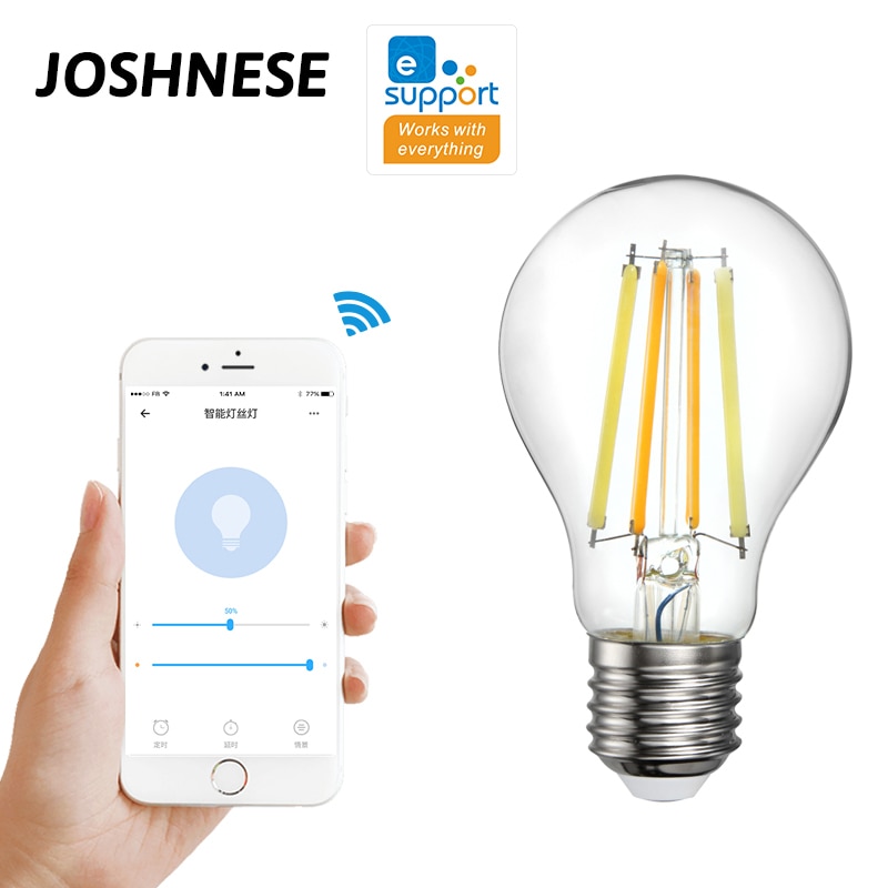 Joshnese Smart Lamp 220V Wifi Smart Gloeilamp Ewelink App Controle Verstelbare Lichten Cool Warm Twee Kleuren Decoratieve Lamp