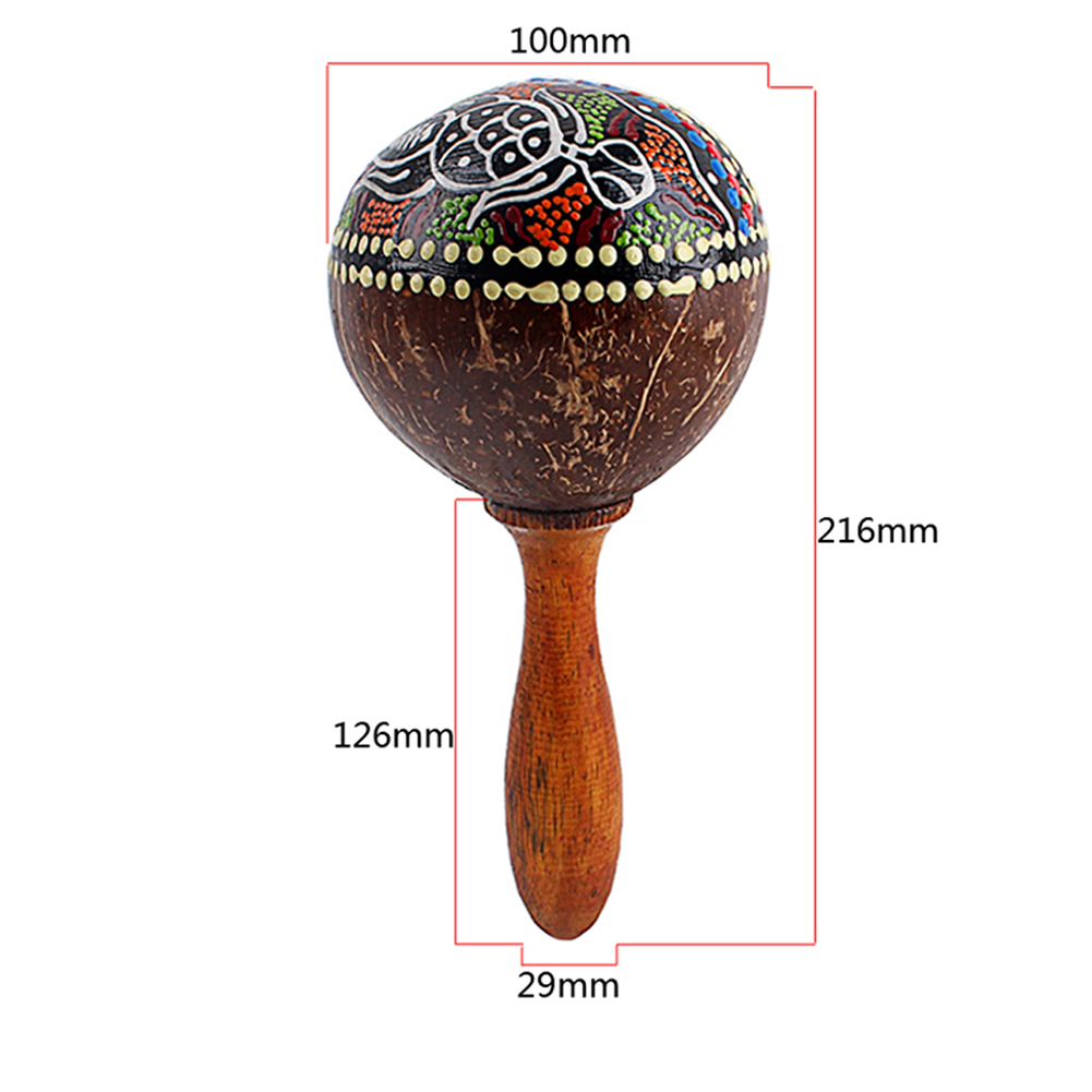 Martillo de arena de cáscara de coco, agitador de Rumba, sonajero de mano, instrumento Musical de percusión, juguete para niños, juegos para niños