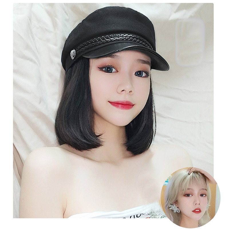 XINRAN-casquette de Baseball synthétique, coiffe carrée avec perruques coupe Pixie, chapeau pour femmes